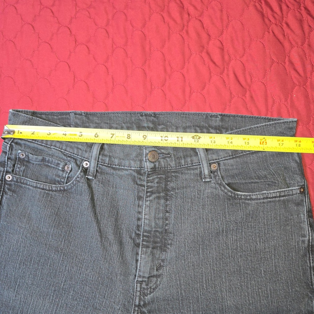 Levi Strauss 511 Mens Denim Jeans 38x32 Black Washed Distressed - Picture 7 of 13